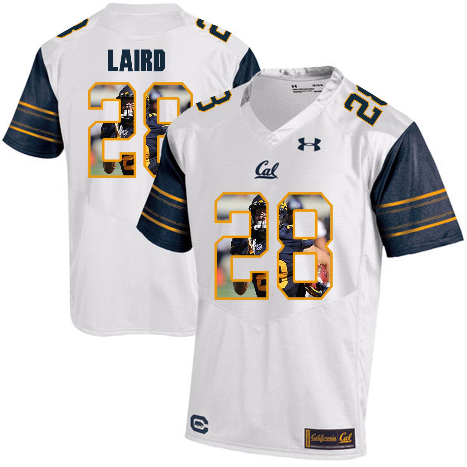 Men California Golden Bears #28 Patrick Laird White Customized NCAA Jerseys->customized ncaa jersey->Custom Jersey